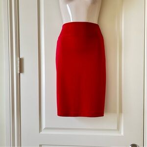 $58.00 AQUA Red Stretch Pencil Skirt, Knee Length, Size S, NWT